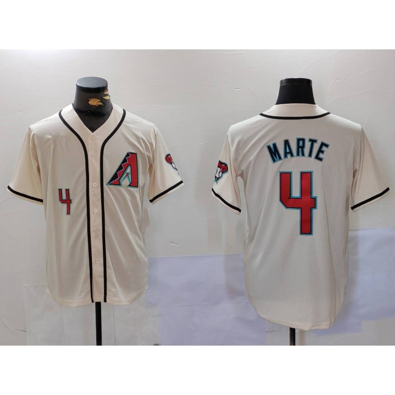 Arizona Diamondback #4 Ketel Marte Number Cream Cool Base Limited Stitched Baseball Jersey HELVY