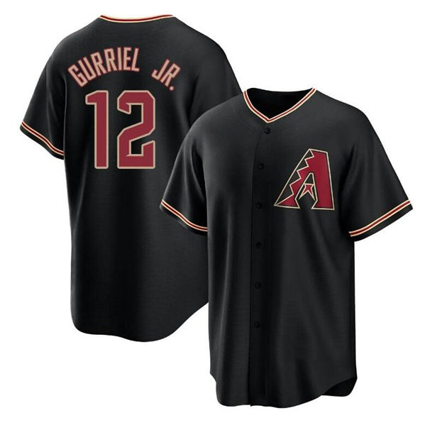 Arizona Diamondbacks #12 Lourdes Gurriel Jr. Black Cool Base Stitched Baseball Jersey HELVY