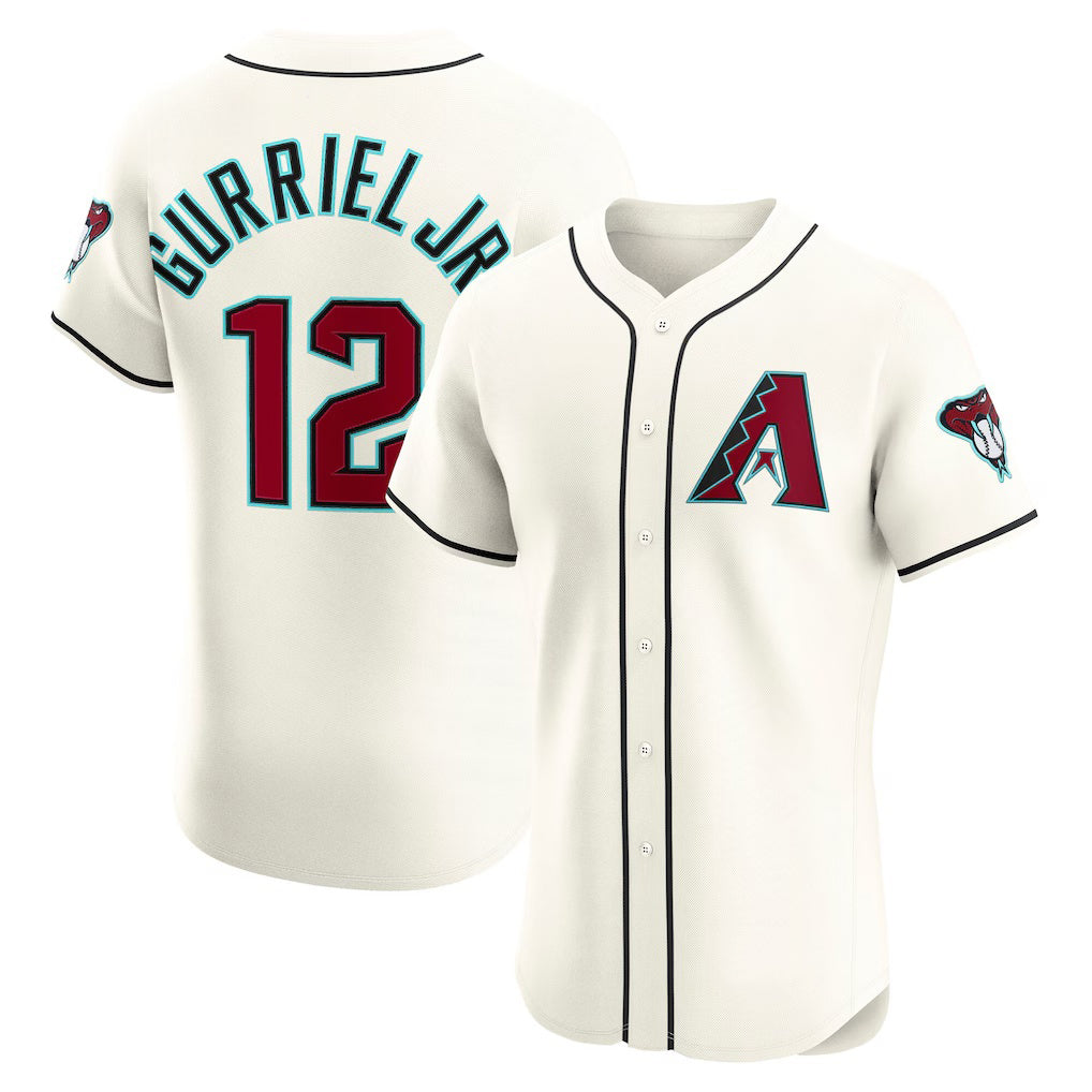 Arizona Diamondbacks #12 Lourdes Gurriel Jr. Cream Home Elite Baseball Jersey HELVY