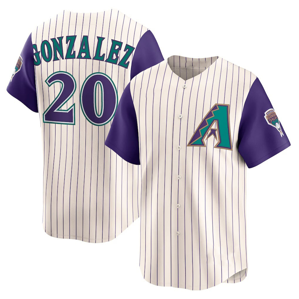 Arizona Diamondbacks #20 Luis Gonzalez Cream Throwback Cooperstown Collection Limited Baseball Jersey HELVY