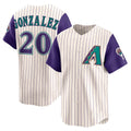 Arizona Diamondbacks #20 Luis Gonzalez Cream Throwback Cooperstown Collection Limited Baseball Jersey HELVY