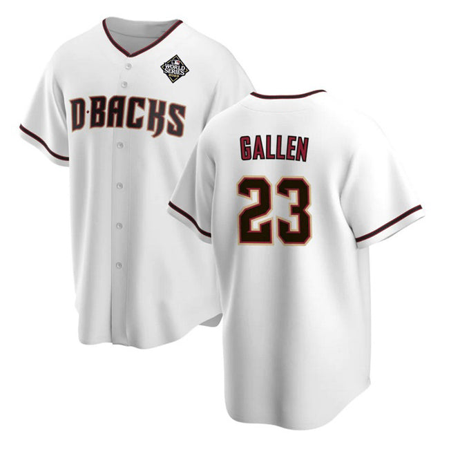 Arizona Diamondbacks #23 Zac Gallen White 2023 World Series Cool Base Stitched Baseball Jersey HELVY