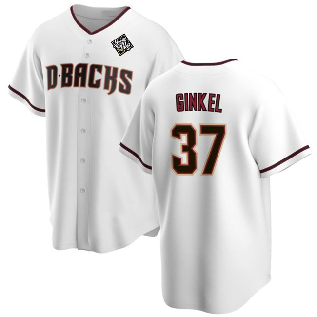 Arizona Diamondbacks #37 Kevin Ginkel White 2023 World Series Cool Base Stitched Baseball Jersey HELVY