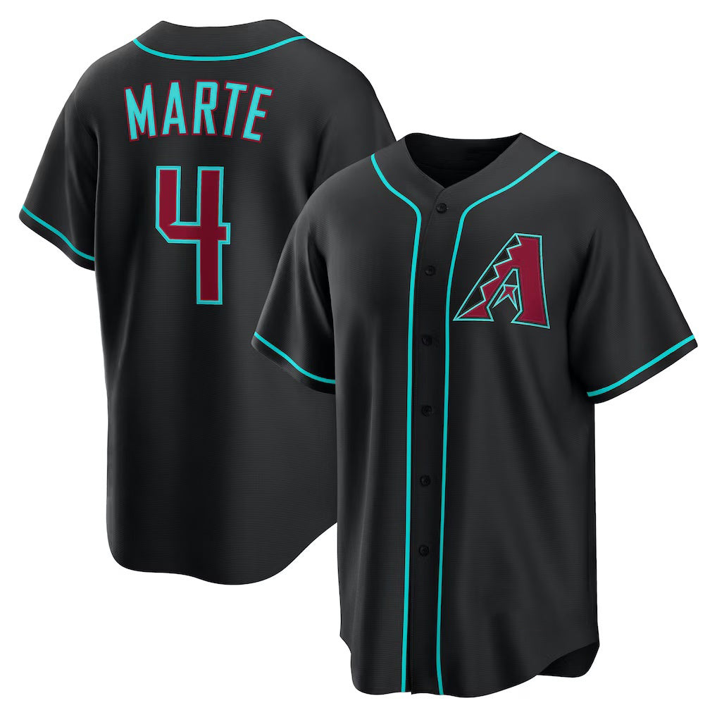 Arizona Diamondbacks #4 Ketel Marte Black Alternate Replica Baseball Jersey HELVY