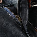 2024 Summer New Denim Shorts Black and Blue Men's Clothing Stretch Straight Slim Fit Casual Short Jeans Men's Brand Clothing
