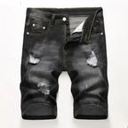 Summer New Men's Jeans Trend Retro Men Denim Shorts Stretch Slim Hip Hop Classic Hole Short Style Jeans for Male