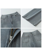 CHIC VEN New Women Jeans Loose Casual Retro Washed Elastic Straight Leg Denim Pant Gray Female Trousers Spring Summer 2026