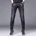 Men's Stylish Classic Business Casual Jeans Four Seasons Wear Black Blue Pants Middle-waist Leggings Denim Fabric Trousers Male