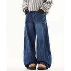 Men's Baggy Jeans Unisex Y2K Trendy Casual Wide Leg Denim Pants High Street Oversize Trousers American Style Streetwear Fashion
