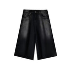 Wide-leg Seven-point Denim Shorts Men's 2025 Summer New High-end Fashion Brand Straight Casual Pants Man Jeans Y2k Clothes Baggy