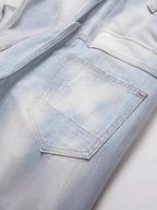 New Summer Men Blue Denim Shorts Italian Style Male Shorts Jeans High Quality Male Stretch Fit Ripped Denim Jeans Shorts Size 38
