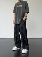 2025 Men HipHop Distressed Jeans Pants Men Ripped Patchwork Denim Pants Male Oversized Loose Casual Streetwear Wide Leg Trousers