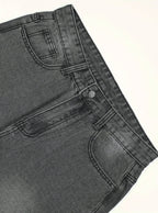 MEN Anime Spring Casual Solid Color Star Patched Casual Jeans With Pockets, School