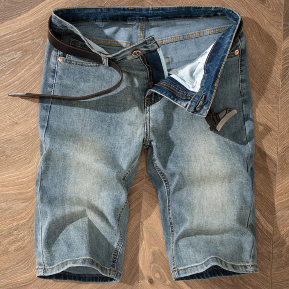 5 Models Summer Shorts Jeans Men Denim Pants Stretch Light Blue Fashion Design Men's Jeans Slim Straight Male Short Jeans Hombre