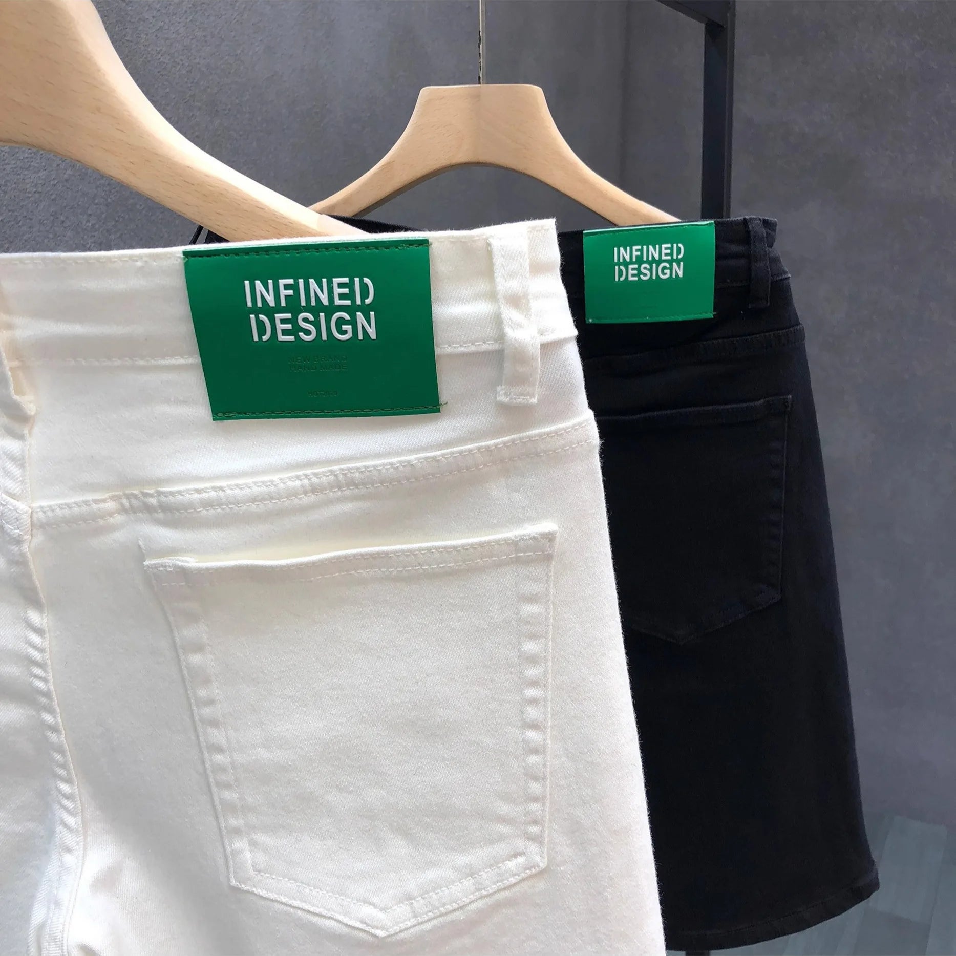 2026 white Summer New Casual Denim Shorts Men Fashion White Knee Length Pants Straight Slim Classic Male Clothing Jeans Shorts