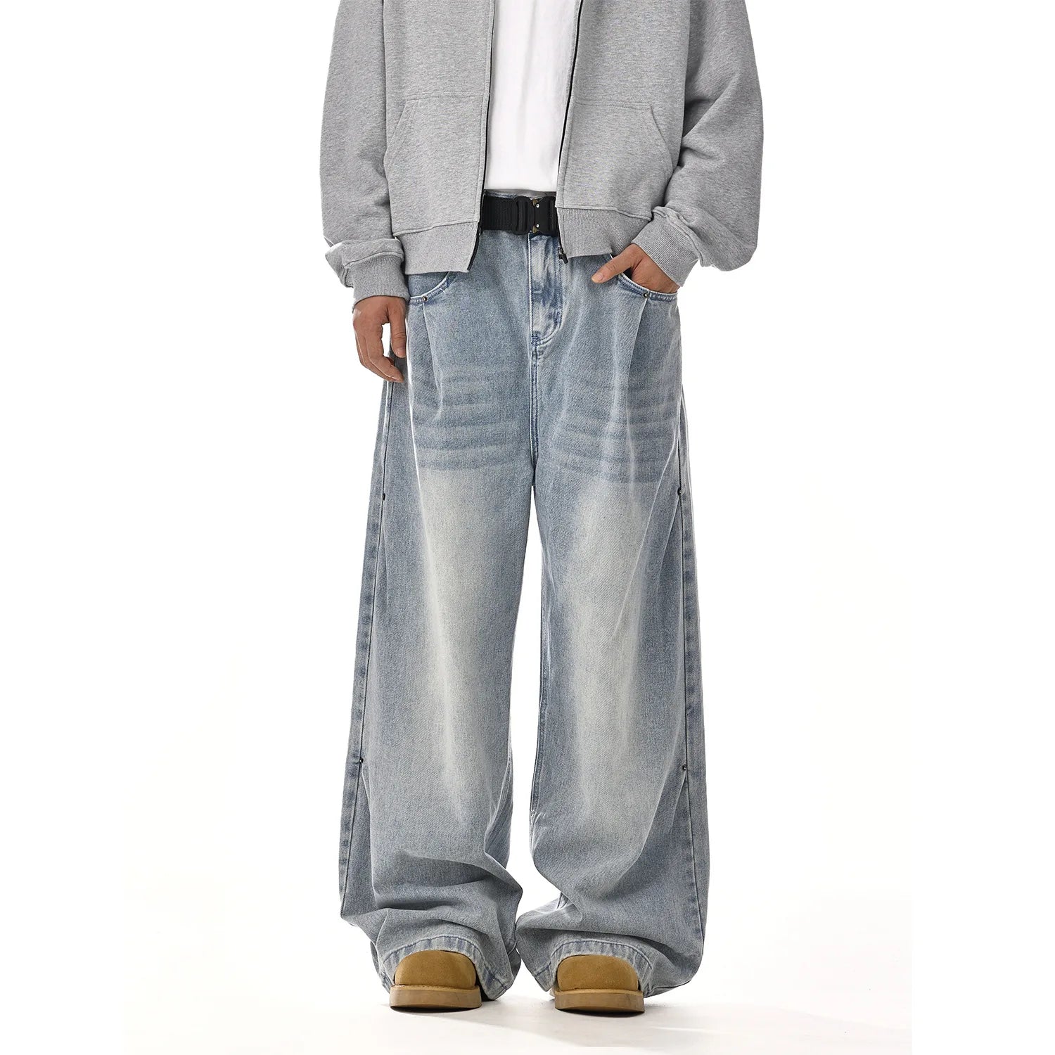 Men's Baggy Jeans Unisex Y2K Trendy Casual Wide Leg Denim Pants High Street Oversize Trousers American Style Streetwear Fashion