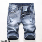 Summer New Men's Jeans Trend Retro Men Denim Shorts Stretch Slim Hip Hop Classic Hole Short Style Jeans for Male
