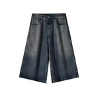 Wide-leg Seven-point Denim Shorts Men's 2025 Summer New High-end Fashion Brand Straight Casual Pants Man Jeans Y2k Clothes Baggy