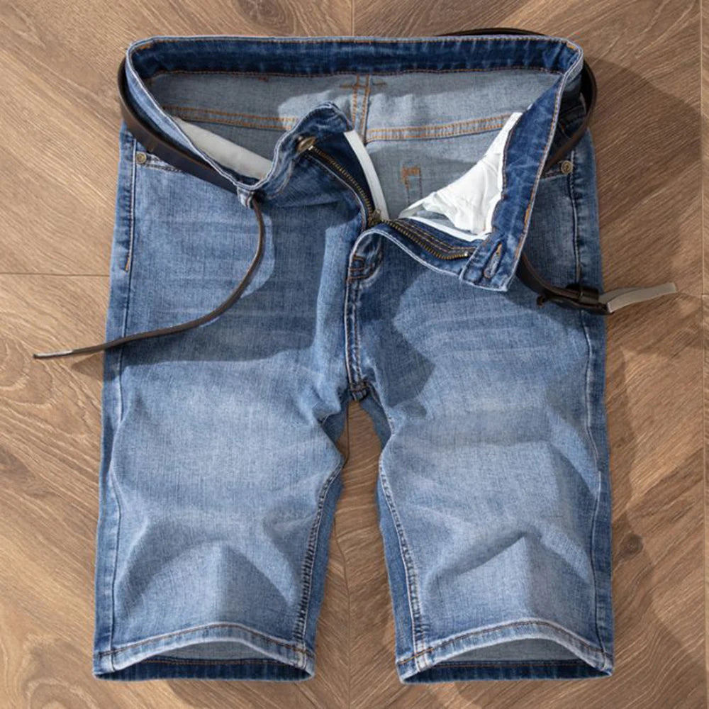 5 Models Summer Shorts Jeans Men Denim Pants Stretch Light Blue Fashion Design Men's Jeans Slim Straight Male Short Jeans Hombre