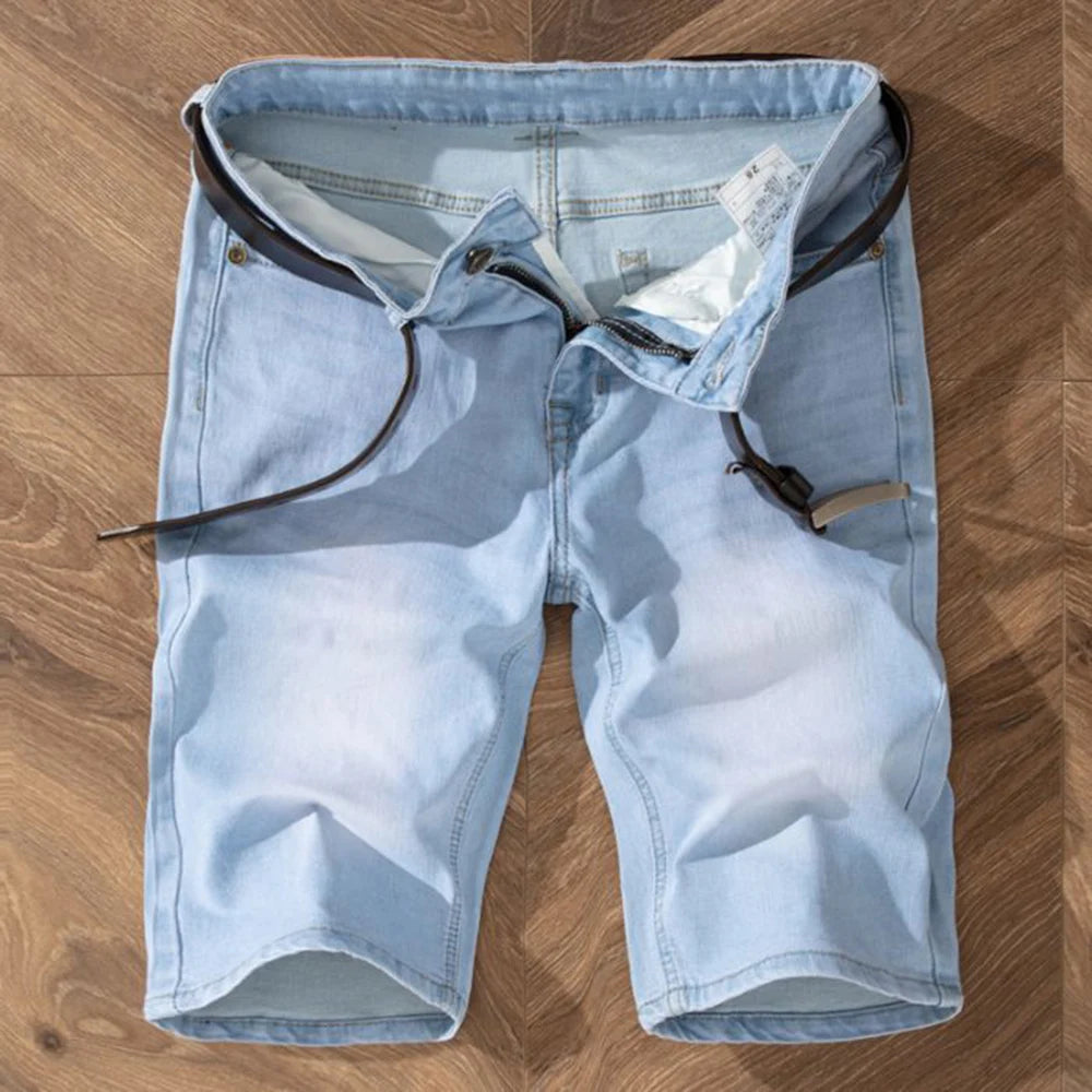 5 Models Summer Shorts Jeans Men Denim Pants Stretch Light Blue Fashion Design Men's Jeans Slim Straight Male Short Jeans Hombre