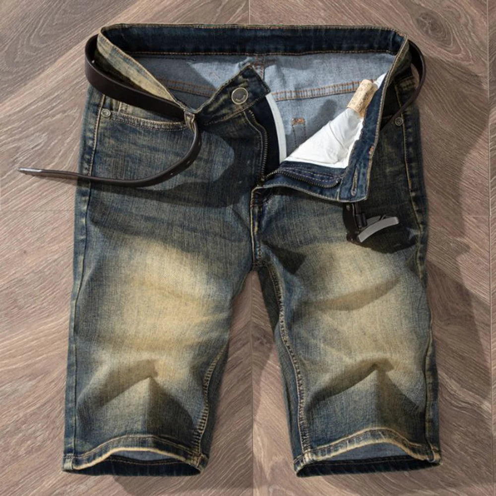5 Models Summer Shorts Jeans Men Denim Pants Stretch Light Blue Fashion Design Men's Jeans Slim Straight Male Short Jeans Hombre