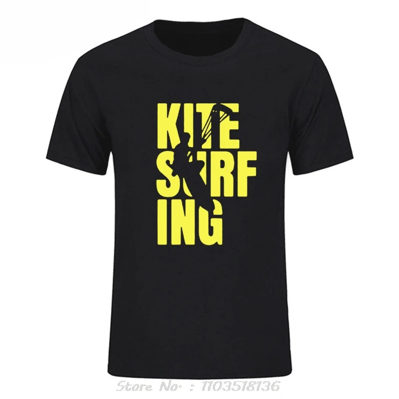 Oversized T-shirt Kitesurfing Boarding Surfinger Cotton Tshirt Streetwear Short Sleeve Men's Clothes Unisex Tees O-Neck Tshirt