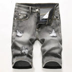 Summer New Men's Jeans Trend Retro Men Denim Shorts Stretch Slim Hip Hop Classic Hole Short Style Jeans for Male