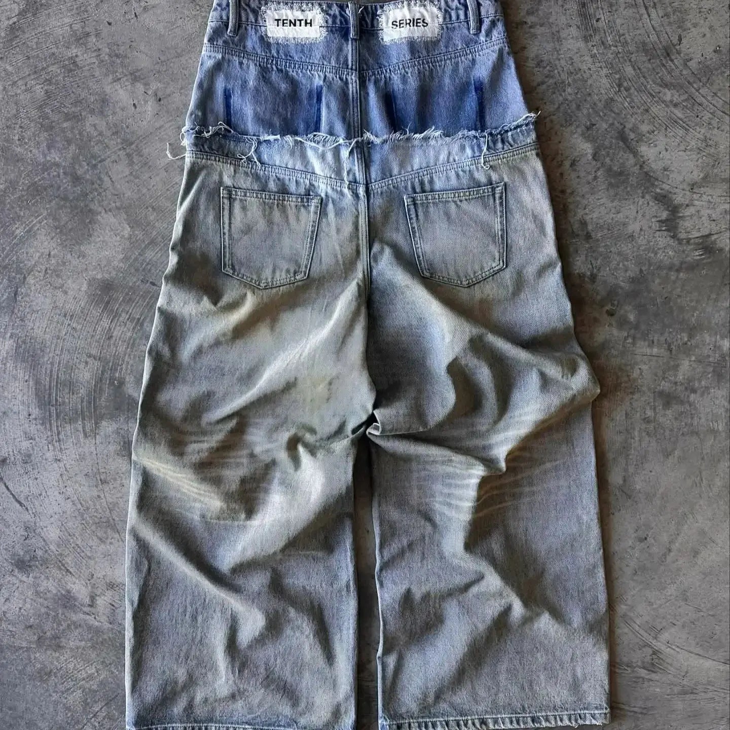 Personalized Street Pocket Decoration Worn Versatile Wide-leg Trousers Washed Old Jeans for Men and Women graphic jeans