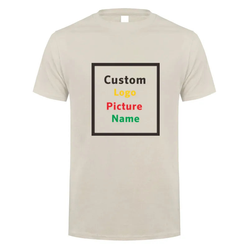 Men's Cotton T-shirt Personalized Your Design Here Custom Text Tshirt For Men Add Your Own Design T Shirt Personalized Gift Tees