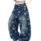 Men's Baggy Jeans Unisex Y2K Trendy Casual Wide Leg Denim Pants High Street Oversize Trousers American Style Streetwear Fashion